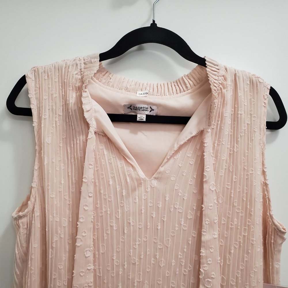 Nanette Lepore Blush Pink Sparkle Chiffon Midi-Length Cocktail Dress NWT - Picture 3 of 15